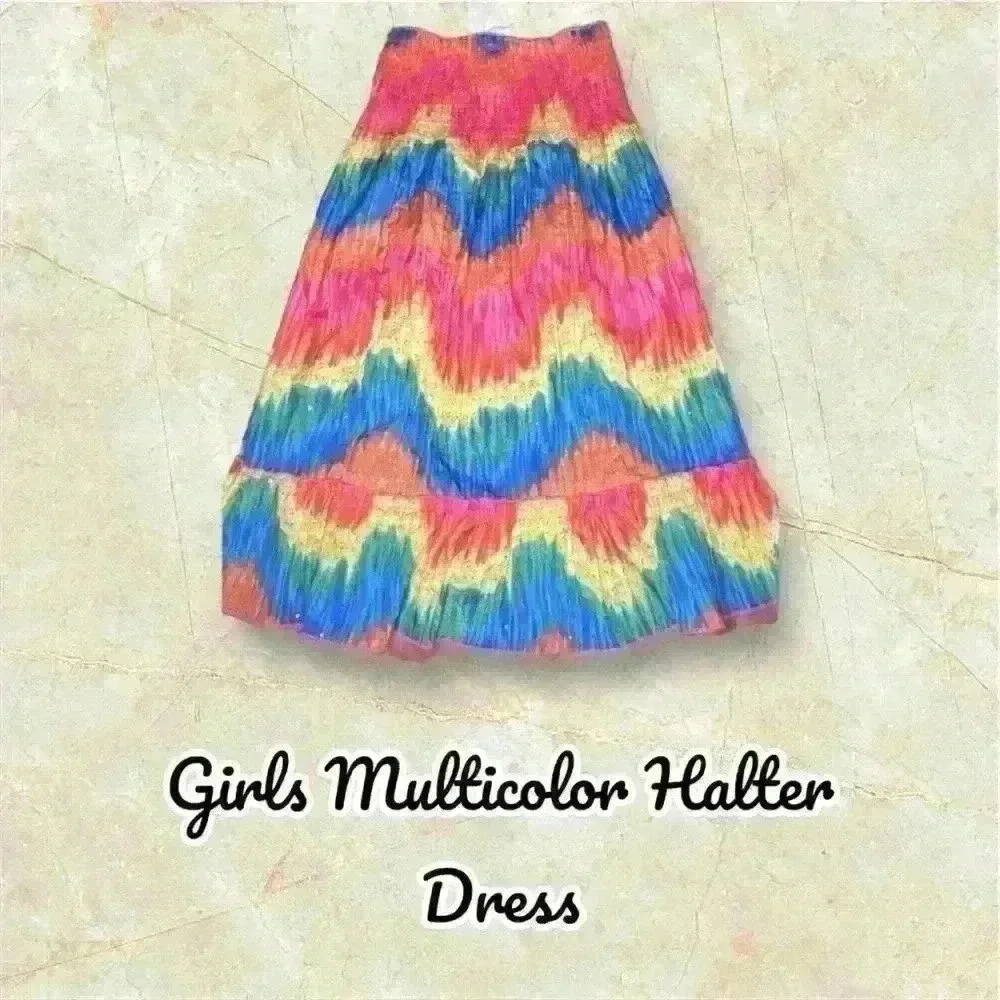 Girls Multicolor Halter Dress